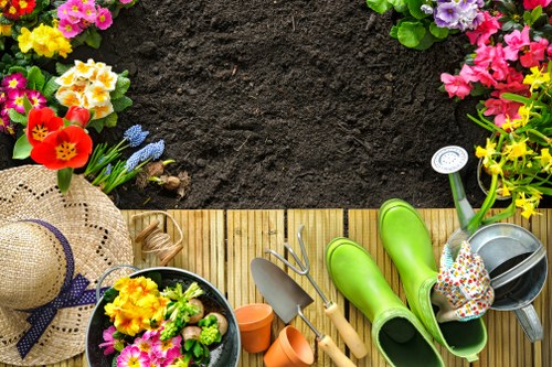 Group of gardeners working together in a Staines community garden